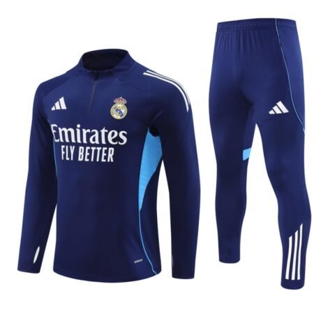 Conjunto Treino Real Madrid Calça e Jaqueta Azul Escuro 2025/26 Masculina