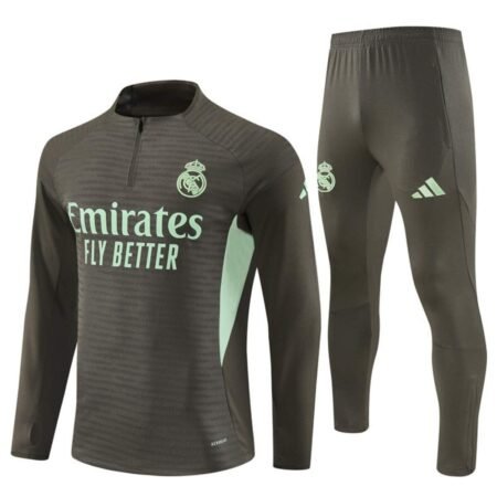 Conjunto Treino Real Madrid Calça e Jaqueta Cinza 2025/26 Masculina