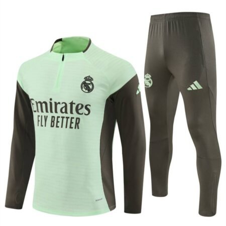 Conjunto Treino Real Madrid Calça e Jaqueta Verde/Cinza 2025/26 Masculina