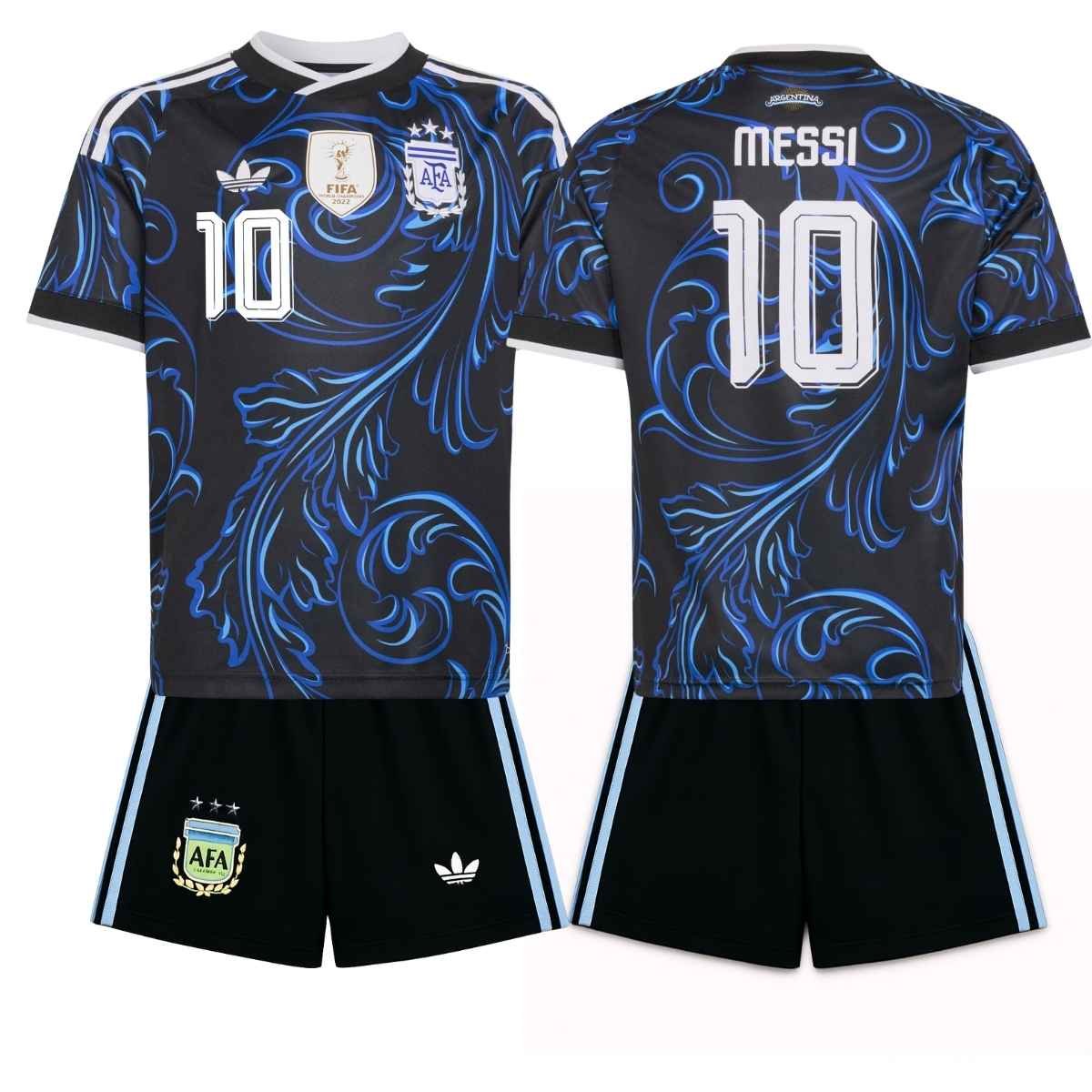 Kit-infantil-argentina-AZUL-ESCURO-MESSI-2026-27-COPA-AWAY-UNISSEX Kit Infantil Argentina Azul Copa Messi #10 2026/27 Away II Unissex
