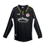 camisa-FC-St-Pauli-retro-1999-2000-preta-masculina-manga-longa