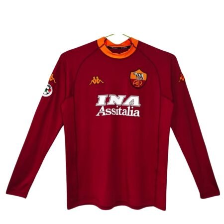 Camisa AS Roma Vermelha 2000/01 Home Manga Longa