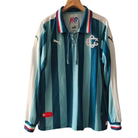 Camisa Chivas Guadalajara Azul 110 Anos Goleiro Polo Manga Longa