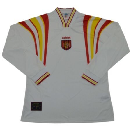 Camisa Espanha Branca 1996 Away II Manga Longa Masculina