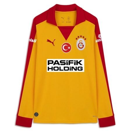 Camisa Galatasaray Amarelo Retrô 2026/27 Uzun Kollu Manga Longa Masculina