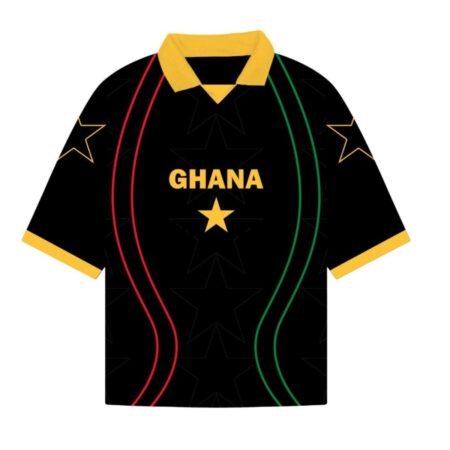 Camisa Seleção de Gana Ghana Heritage Preta 2026/27 Polo Masculina