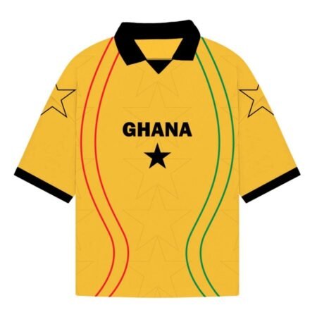 Camisa Seleção de Gana Ghana Heritage Amarela 2026/27 Polo Masculina