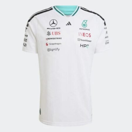 Camisa Mercedes Benz Branca F1 Authentic Driver 2026/27 Adidas Masculina