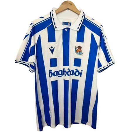 Camisa Real Sociedad Azul/Branco Retrô 2026 Masculina