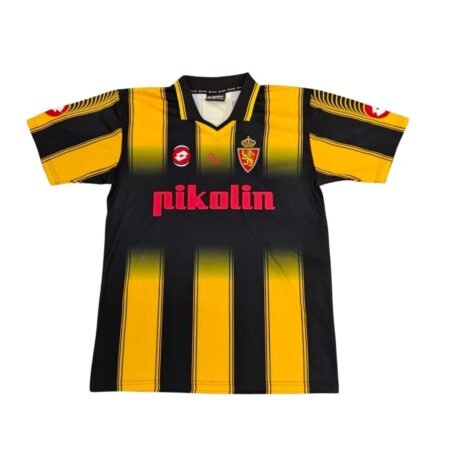 Camisa Real Zaragoza Preto/Amarelo 2003/04 Away II Masculina