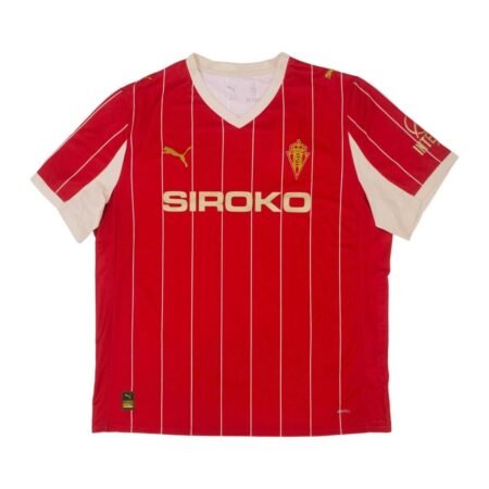 Camisa Sporting de Gijón Vermelha 2025/26 Retrô Masculina
