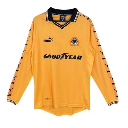 Camisa Wolverhampton Laranja 1998/99 Home I Manga Longa Masculina