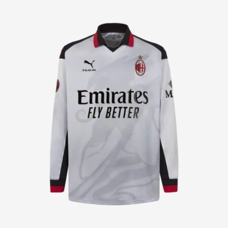 Camisa AC Milan Branca Slam Jam Limited 2026/27 Polo Manga Longa