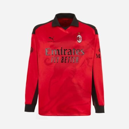 Camisa AC Milan Vermelha Slam Jam Limited 2026/27 Polo Manga Longa Masculina