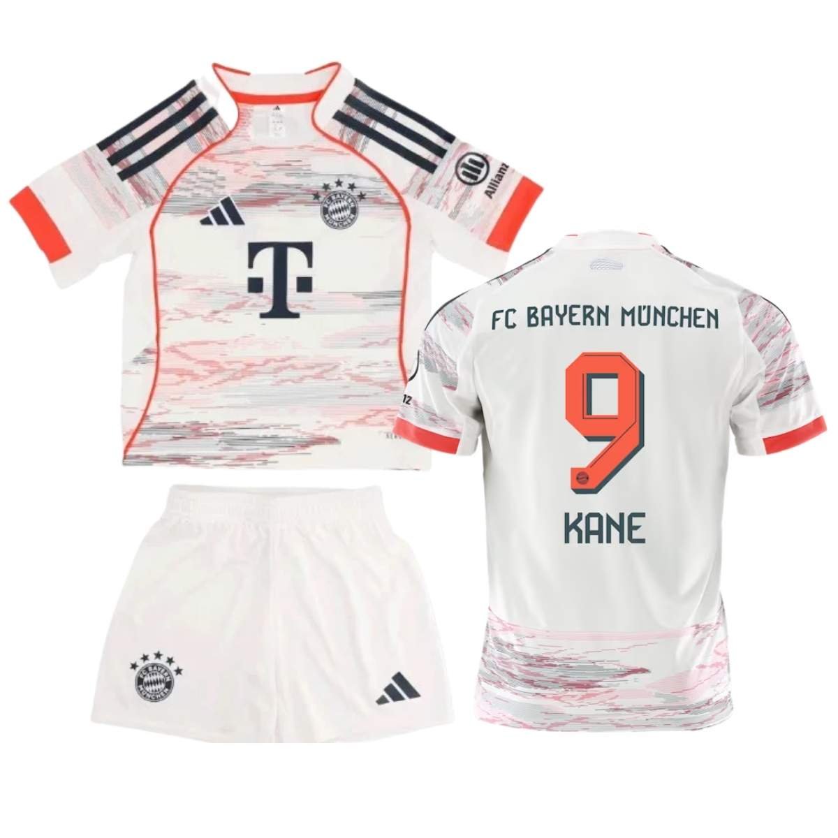 kit-infantil-bayern-de-munique-branco-harry-kane-9-2025-26-away-unissex Kit Infantil Bayern de Munique Branca Harry Kane #9 2025/26 Away Unissex