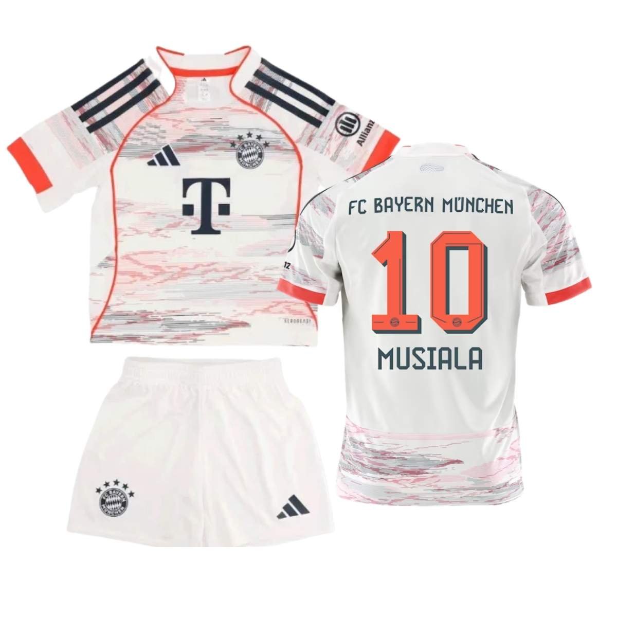 kit-infantil-bayern-de-munique-branco-jamal-musiala-10-2025-26-away-unissex Kit Infantil Bayern de Munique Branca Musiala #10 2025/26 Away Unissex