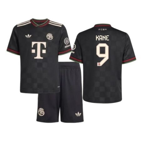 Kit Infantil Bayern de Munique Preto Harry Kane #9 2025/26 Third Unissex
