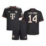kit-infantil-bayern-de-munique-preto-luis-diaz-14-2025-26-third-unissex-