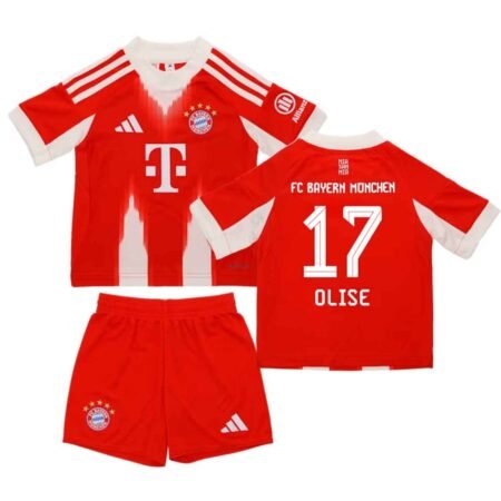 Kit Infantil Bayern de Munique Vermelha Olise #17 2025/26 Home Unissex