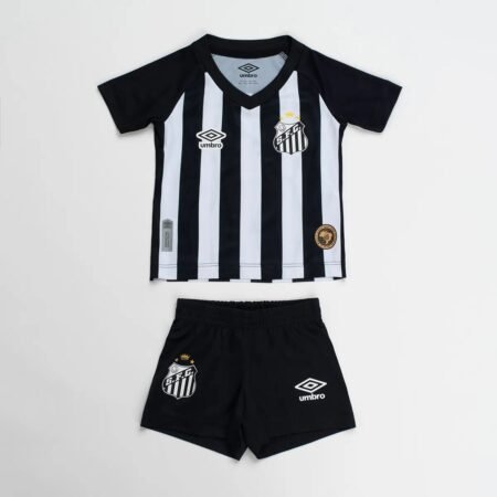 Kit Infantil Santos FC Preta Listrada Polo 2026/27 Reserva II Unissex