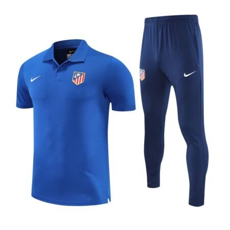 Conjunto Viagem Atlético de Madrid Camisa Polo e Calça Azul 2025/26 Masculino