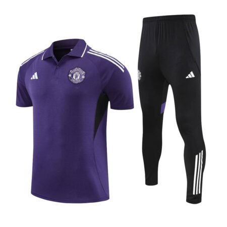 Conjunto Viagem Manchester United Camisa Polo e Calça Roxo 2025/26 Masculino