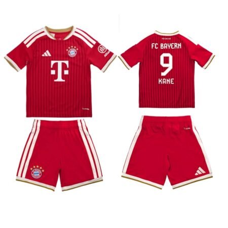 Kit Infantil Bayern de Munique Vermelha Kane #9 2026/27 Home Unissex
