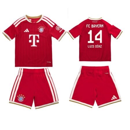 Kit Infantil Bayern de Munique Vermelha Luis Díaz #14 2026/27 Home Unissex
