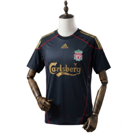 Camisa Liverpool FC Preto 2009/10 Away Masculina Retrô