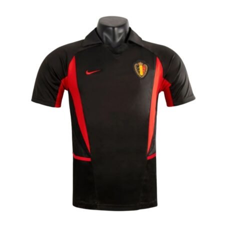 Camisa Bélgica Preto 2000/02 Away Masculino Retrô