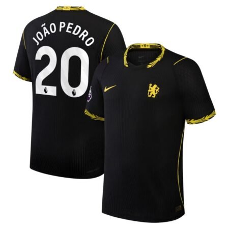 Camisa Chelsea FC Preta João Pedro #20 2026/27 Away II Jogador Masculina
