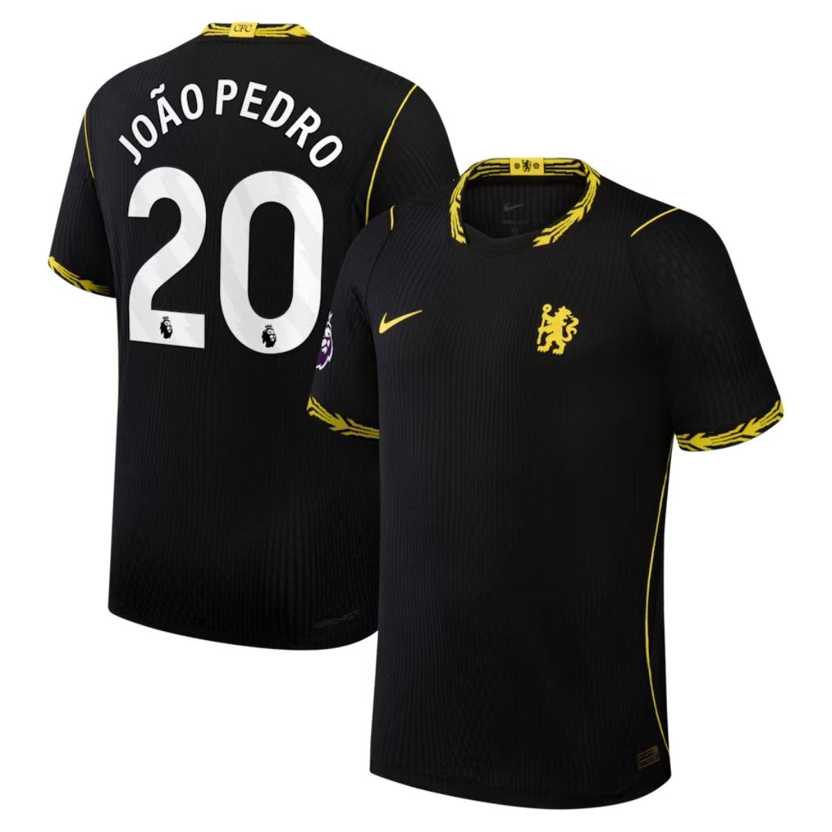 camisa-chelsea-fc-preta-joao-pedro-20-2026-27-away-ii-masculina-jogador Camisa Chelsea FC Preta João Pedro #20 2026/27 Away II Jogador Masculina