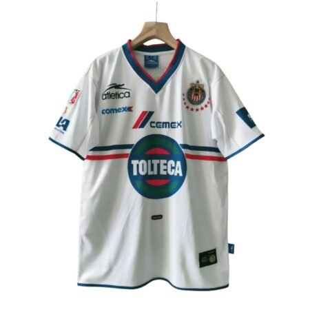 Camisa Chivas De Guadalajara Branco 2001/2002 Away Masculina Retrô