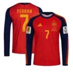 camisa-espanha-Ferran-7-vermelha-Final-copa-2026-home-MANGA-LONGA