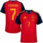 camisa-espanha-Ferran-7-vermelha-Final-copa-2026-home-unissex