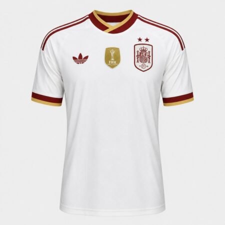 Camisa Espanha Brnaca 2 Estrelas Campeã 2026/27 Away II Masculina