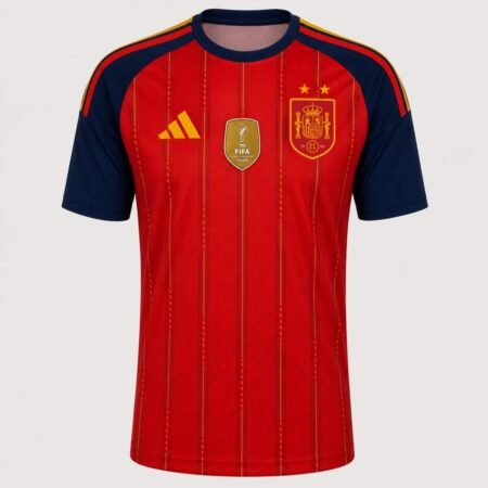 Camisa Espanha Vermelha 2 Estrelas Campeã 2026/27 Home Masculina