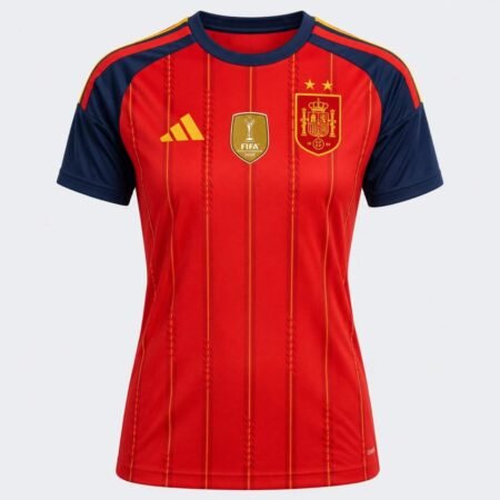 Camisa Espanha Vermelha 2 Estrelas Campeã 2026/27 Home Feminina
