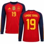 camisa-espanha-vermelha-campeã-copa-2026-lamine-yamal-19-home-manga-longa