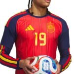 camisa-espanha-vermelha-copa-lamine-yamal-19-2026-27-home-manga-longa