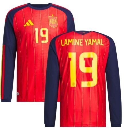 Camisa Espanha Vermelho Copa Lamine Yamal 2026/27 Home I Manga Longa