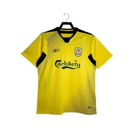 Camisa Liverpool FC Amarelo 2004/05 Away Masculina Retrô
