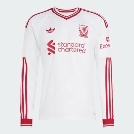 Camisa Liverpool FC Branca 2026/27 Away II Manga Longa