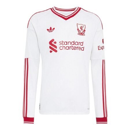 Camisa Liverpool FC Branca 2026/27 Away II Jogador Manga Longa