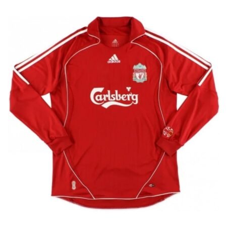 Camisa Liverpool FC Vermelho 2006/08 Home Manga Longa