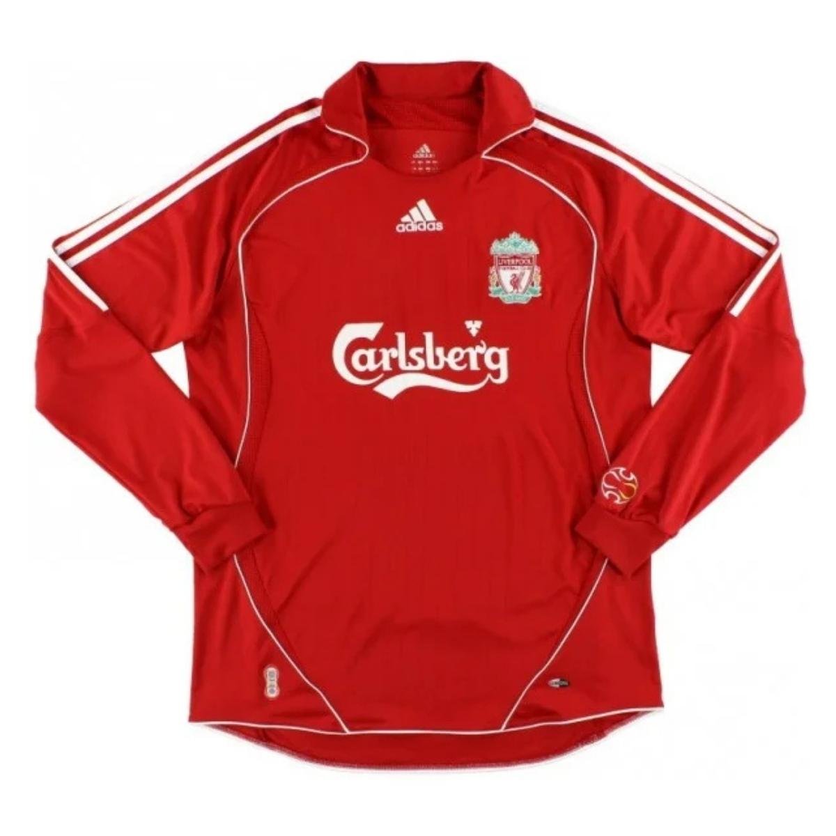 camisa-liverpool-fc-vermelho-2006-08-home-masculina-retro Camisa Liverpool FC Vermelho 2006/08 Home Manga Longa