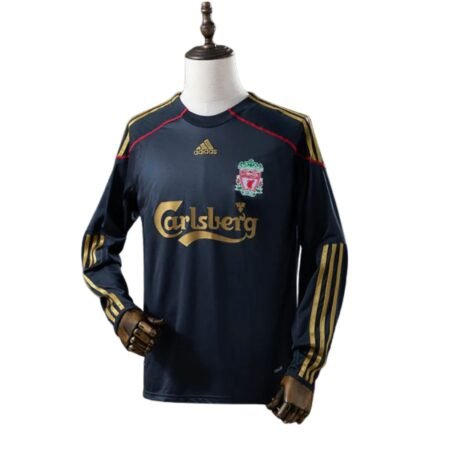 Camisa Liverpool FC Preto 2009/10 Away Masculina Retrô