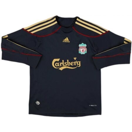 Camisa Liverpool FC Preto 2009/10 Away Masculina Retrô