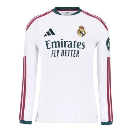 Camisa Real Madrid Branca 2026/27 Home I Manga Longa JogadorCamisa Real Madrid Branca 2026/27 Home I Manga Longa Jogador
