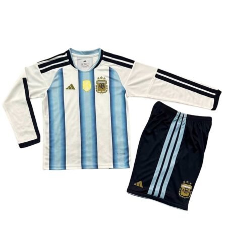 Kit Infantil Argentina Azul Copa 2026/27 Home I Unissex Manga Longa